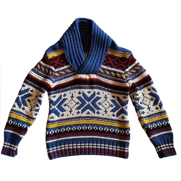 Zara Man Chunky Heavy Sweater Men’s Size XL Cowl Neck Fisherman's Acrylic Wool - Picture 2 of 16